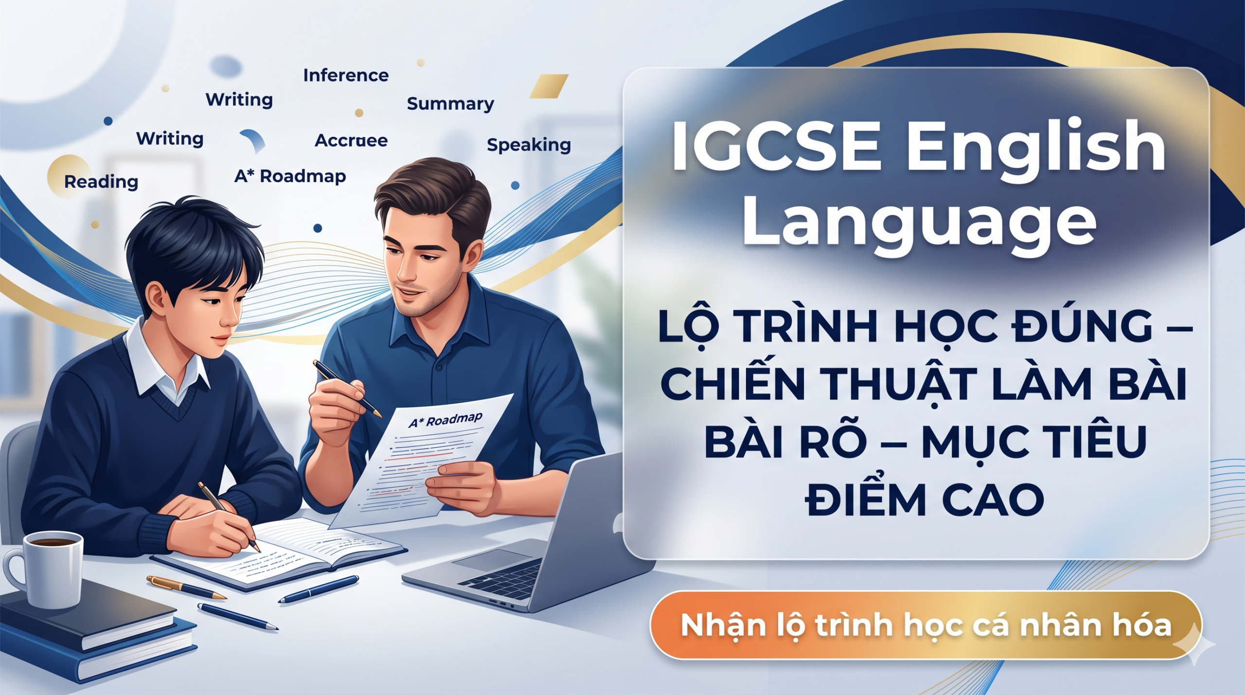 IGCSE English Language là môn học đánh giá toàn diện năng lực đọc hiểu, suy luận, phân tích văn bản và viết học thuật theo chuẩn Cambridge, không chỉ đơn thuần kiểm tra ngữ pháp hay khả năng tiếng Anh. Bài viết này giúp học sinh và phụ huynh hiểu rõ IGCSE English Language học gì, cấu trúc Paper 1 Reading và Paper 2 Directed Writing and Composition ra sao, cần luyện những kỹ năng nào như Summary Writing, Directed Writing, Text Analysis, Explicit meaning và Implicit meaning, đồng thời gợi ý lộ trình ôn thi hiệu quả để cải thiện điểm số một cách có hệ thống.